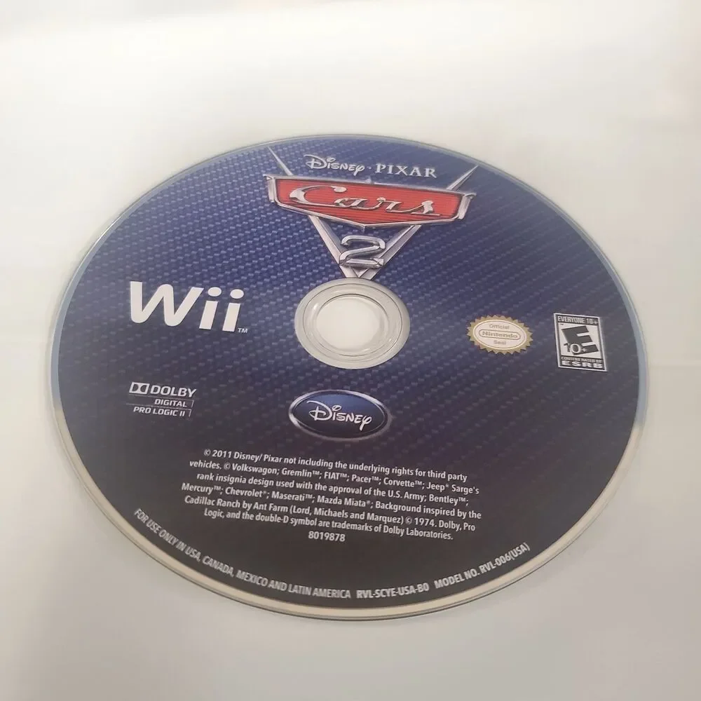 Cars 2: The Video Game (Nintendo Wii, 2011) Disc Only